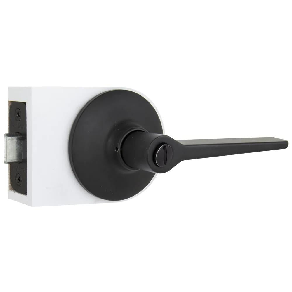 Freedom Matte Black Bed and Bath Door Lever (4-Pack)