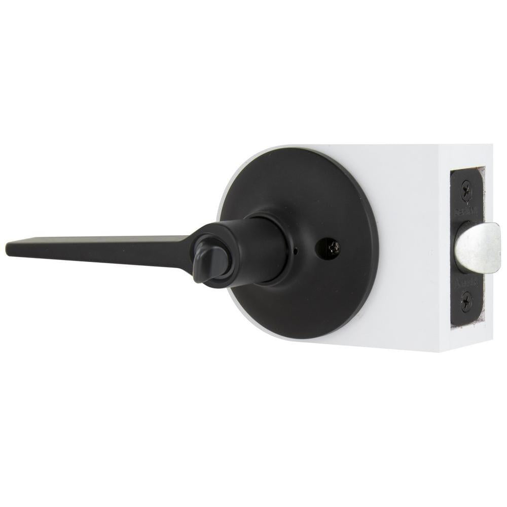 Freedom Matte Black Bed and Bath Door Lever (4-Pack)