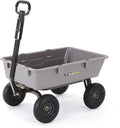 Gorilla Carts Poly Garden Dump Cart with Steel Frame and 10" Pneumatic Tires,800-lbs. Capacity, Gray