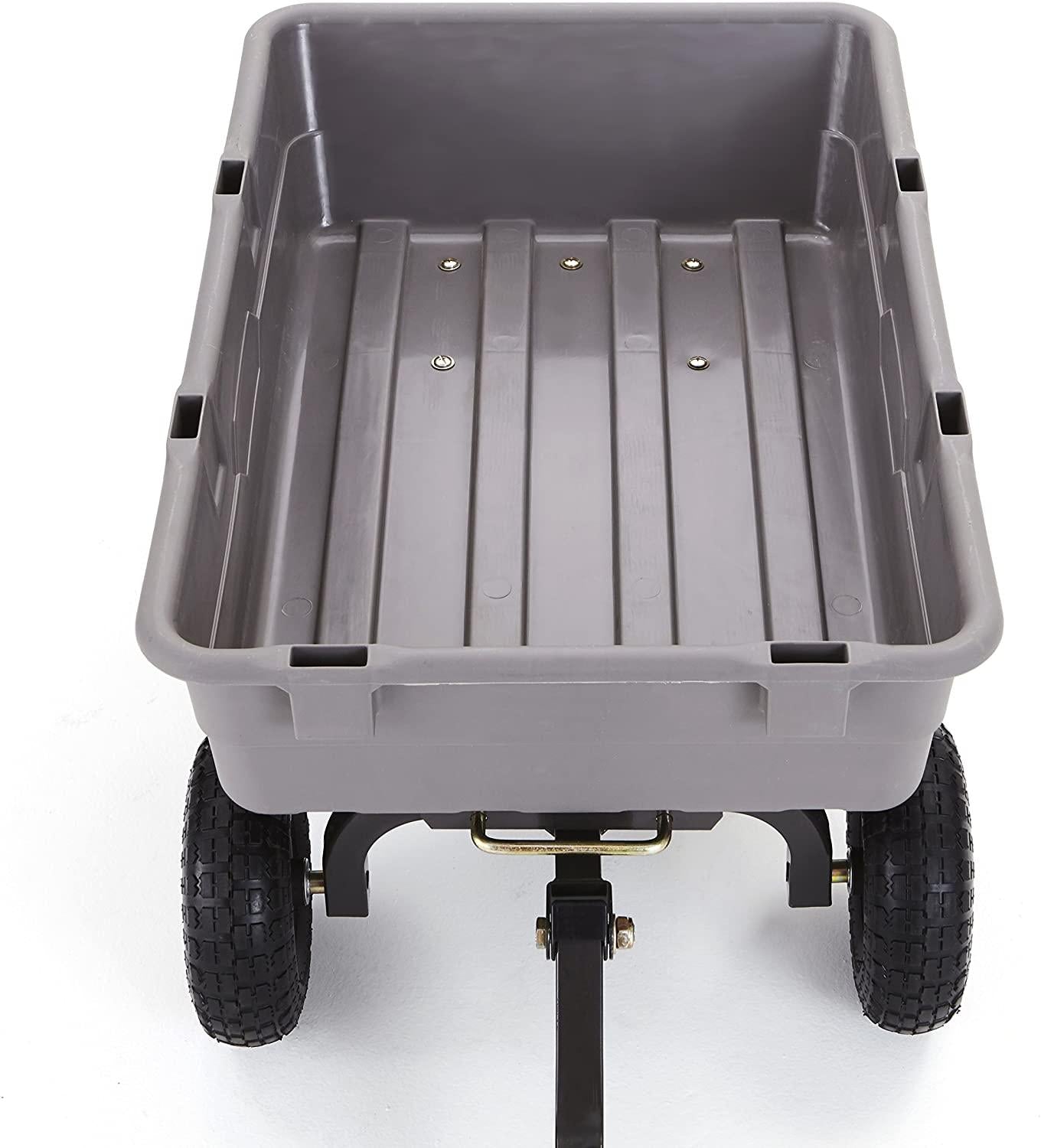 Gorilla Carts Poly Garden Dump Cart with Steel Frame and 10" Pneumatic Tires,800-lbs. Capacity, Gray