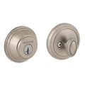PrestiSatin Nickel Single Cylinder Round Deadbolt Featuring SmartKey Security