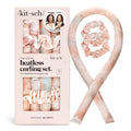 Kitsch Satin Heatless Curling Set - Hair Rollers for Heatless Curls | Heatless Hair Curlers &amp; Hot Rollers | Hair Curlers to Sleep in | Heatless Curling Rod Headband | Heatless Curler (SunsetTieDye)