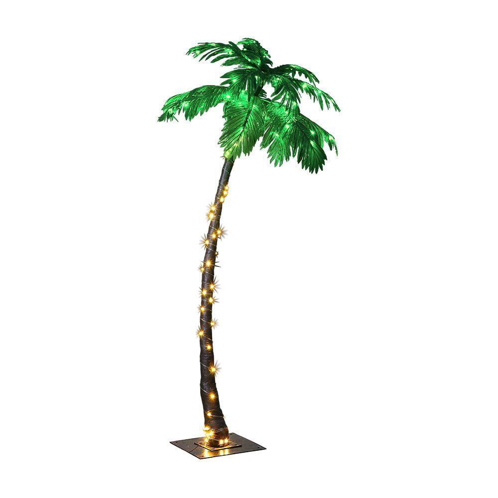 Lightshare 7 Feet Pre-Lit Palm Tree, 96 Warm White LED Lights