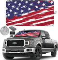 Autoamerics 1-Piece Windshield Sun Shade USA Art Flag - 2 American  - Foldable Car Front Window Sunshade for Most Sedans SUV Truck - Blocks Max UV Rays and Keeps Your Vehicle Cool - X-Large