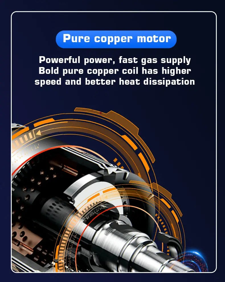 Portable Air Compressor: 150PSI Cordless Car Tire Inflator Pump With Pressure Gau&amp; Light - Perfect For Cars, Motorcycles &amp; Bicycles!