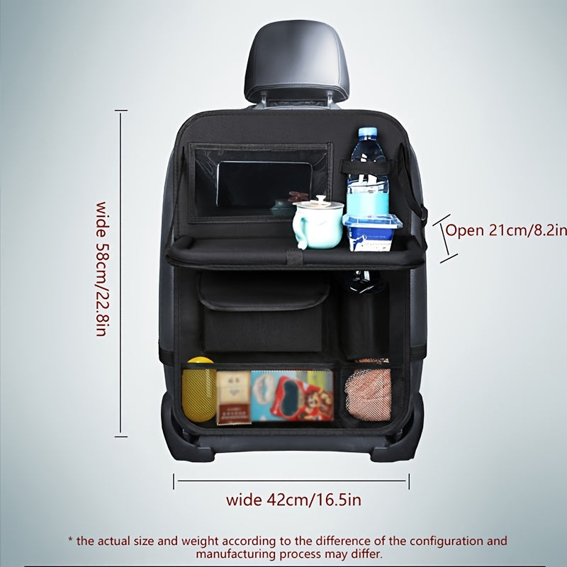 1pc Car Back Seat Organizer, StoraPockets Kick Mats Car Back Seat Protectors Tissue Box Cup Holder Laptop Table Car Eating Tray For ParOnly