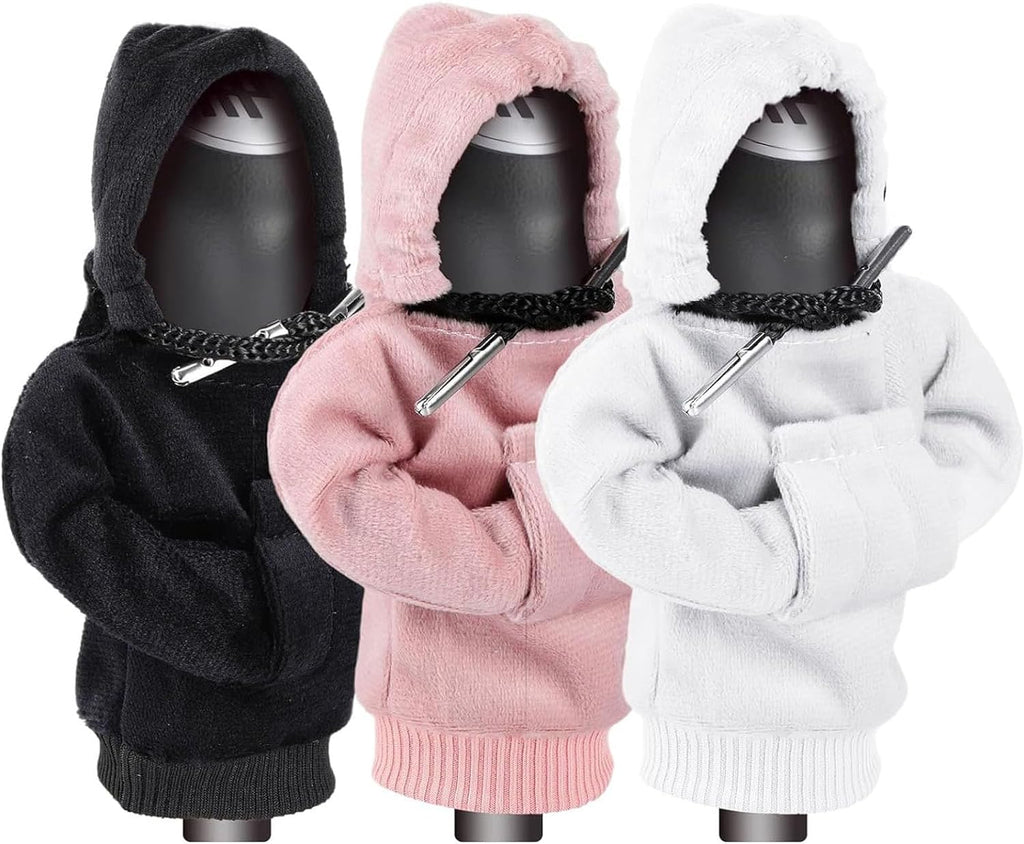 ZHSMS Gear Shift Cover, Universal Shift Knob Cover, Funny Sweater Hoodie for Gearshift, 4.7 Inch Car Shifter Stick Protector Decoration(Black Pink White)
