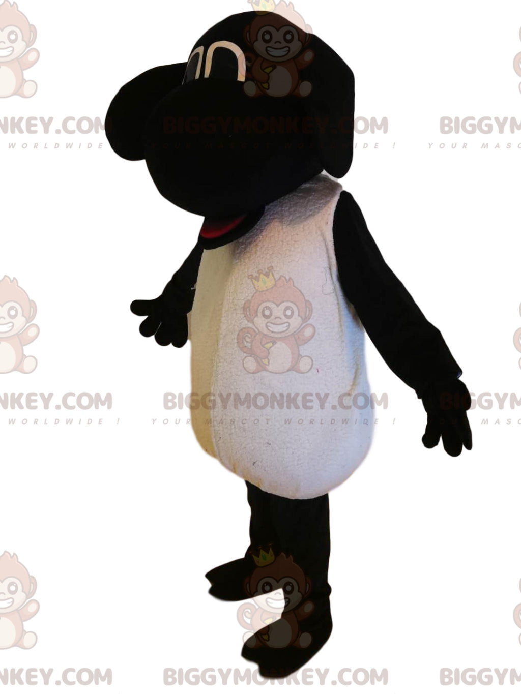 Funny Black and White Sheep BIGGYMONKEYMascot Costume