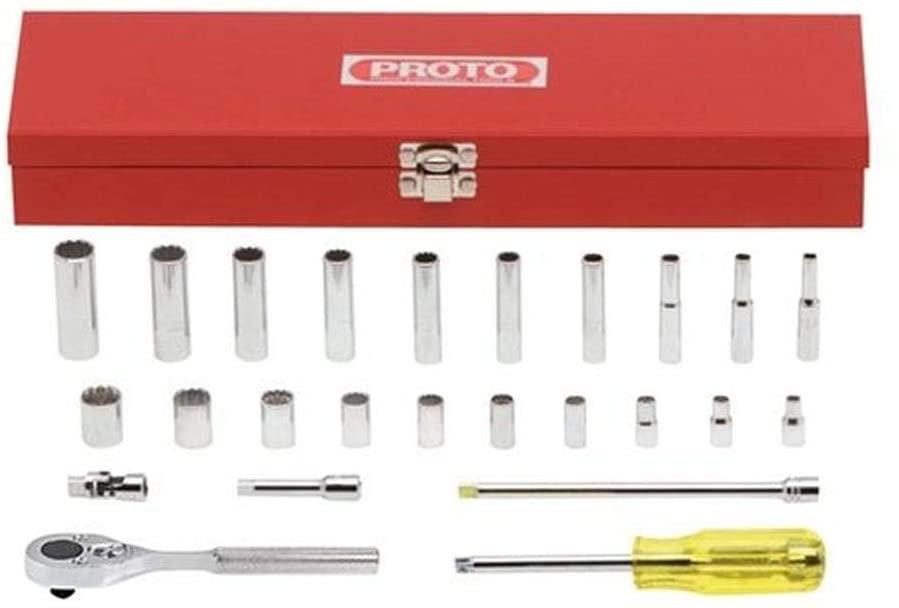 Proto - 1/4" Drive 25Piece Combination Socket Set - 12 Pt. (J47118)