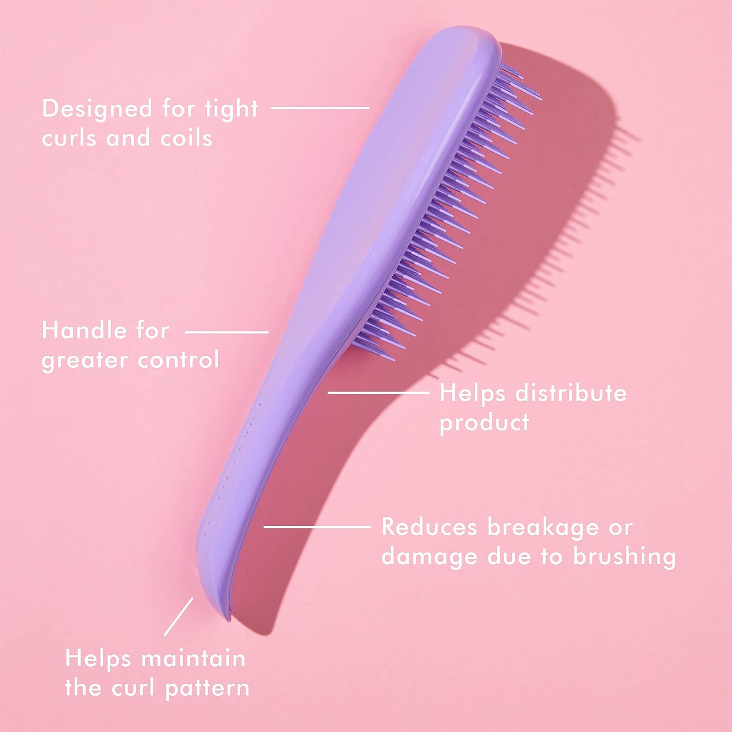 Tangle Teezer The Naturally Curly Ultimate Detangling Brush, Dry and Wet Hair Brush Detangler for for 3C to 4C Hair, Purple Passion