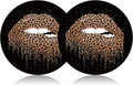 Funny Leopard Lips Kiss Leopard Print Mouth 2PCS 2.75" Car Cup Holder Insert Coasters, Womens Cool Lips Bite Kiss Me Leopard Print Cheetah Car Coasters Sexy Car Interior Decoration by FLYEEGO