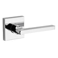 Reserve Square Polished Chrome Privacy Bed/Bath Door Lever with Contemporary Square Rose