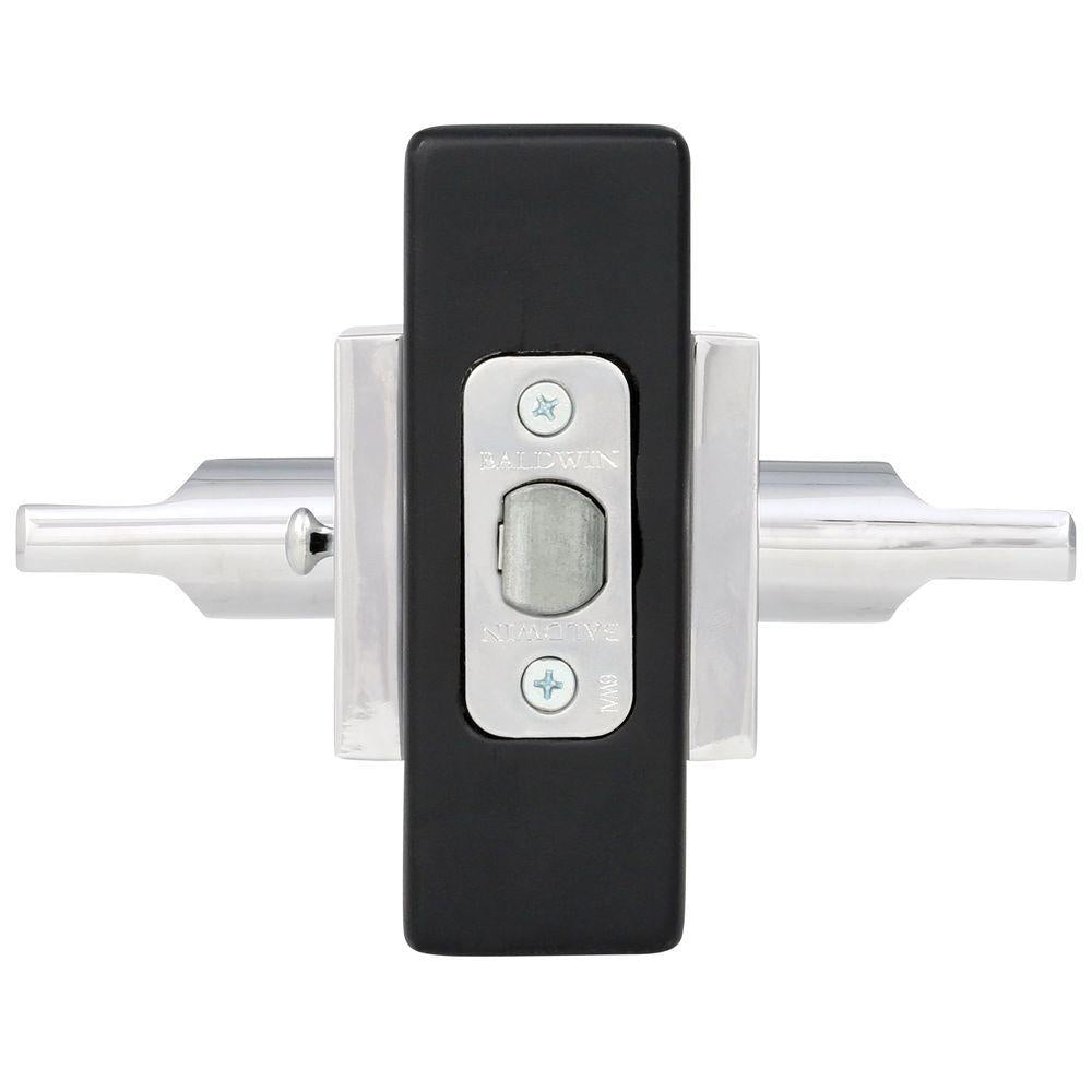 Reserve Square Polished Chrome Privacy Bed/Bath Door Lever with Contemporary Square Rose