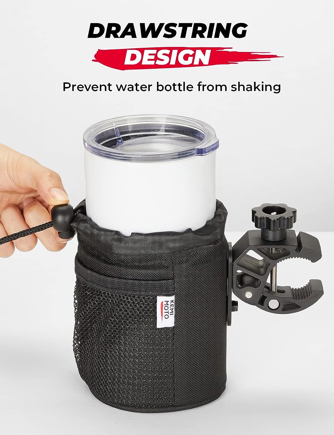 kemimoto ATV/UTV Cup Holder, 2 Pack Oxford Fabric Drink Cup Holder with 0.6"-1.5" Alligator Clamp, Handlebar Cup Holder for Motorcycle, Kayak, Boat, ATV, Bike, Wheelchair, Walker, Scooter, Golf Cart