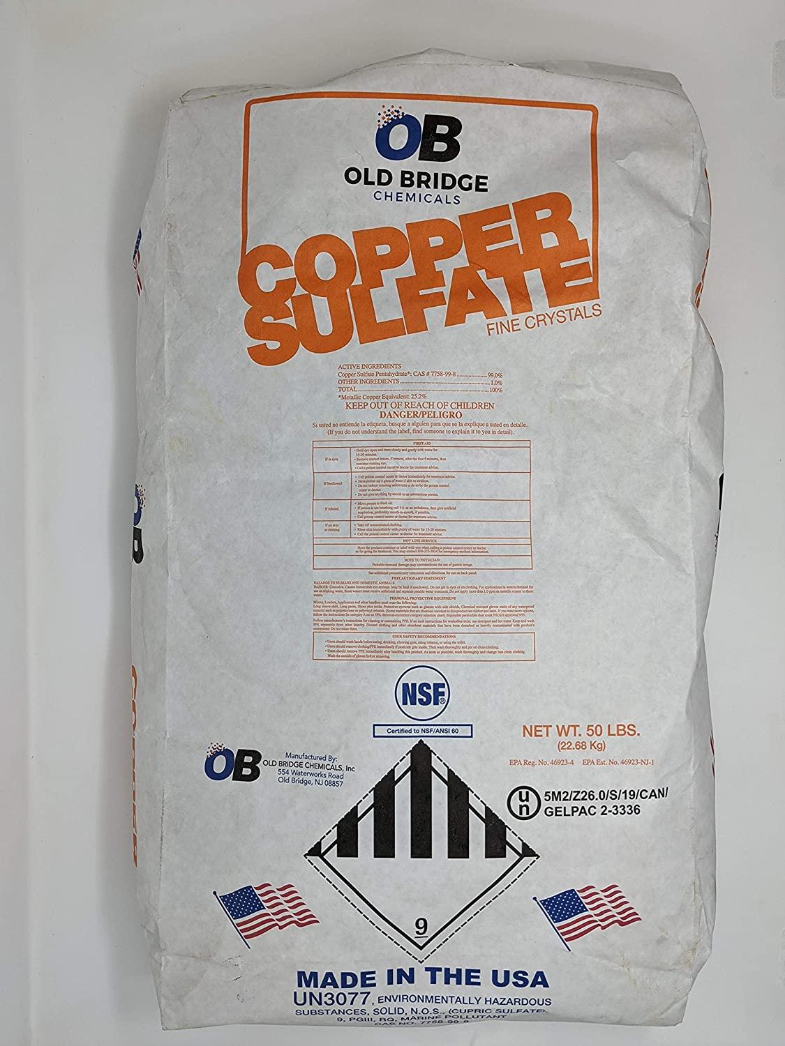 Camide Copper Sulfate Fine Crystals 50lb Bag - EPA 99% Pure