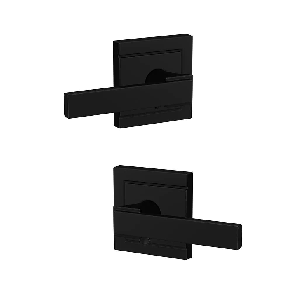 Custom Northbrook Matte Black Upland Trim Combined Interior Door Lever
