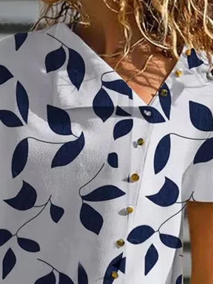 Casual Floral Print Short-sleeved Shirt