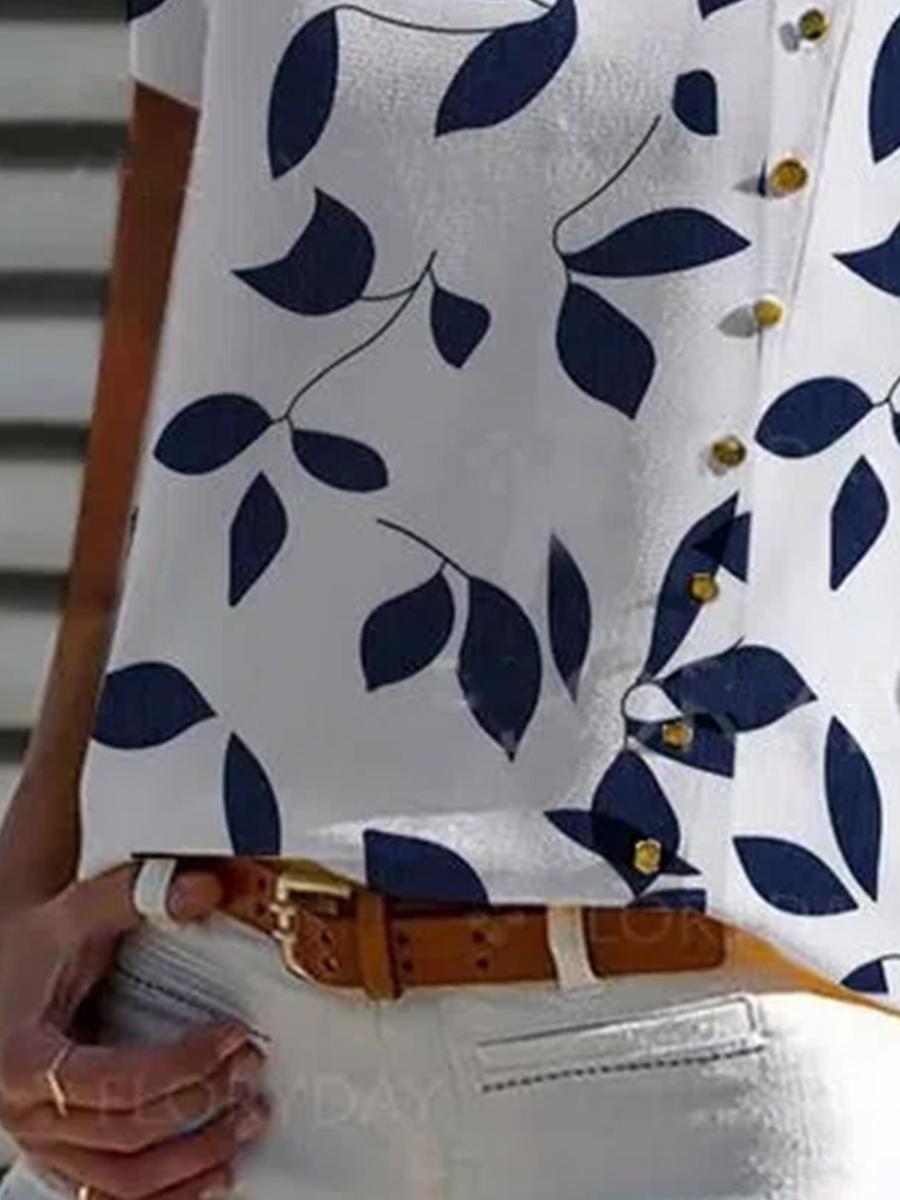 Casual Floral Print Short-sleeved Shirt