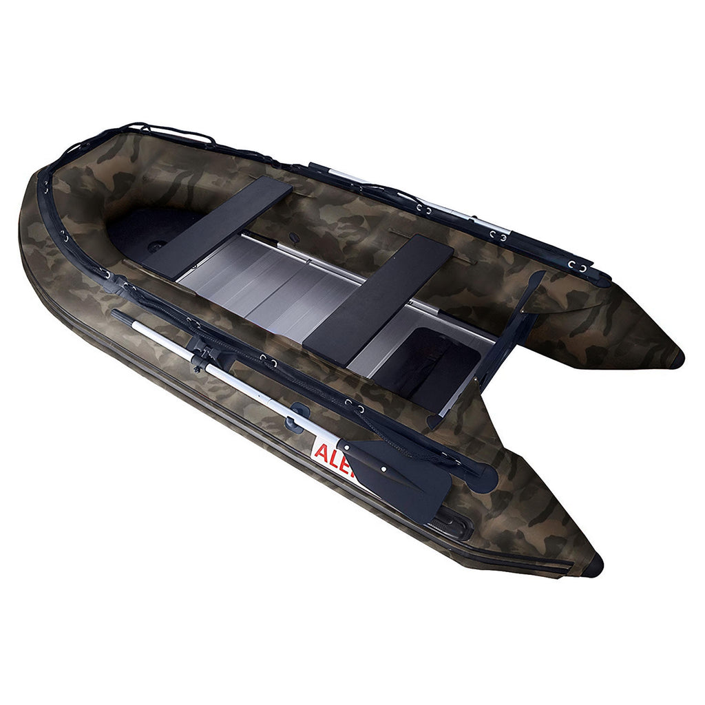 ALEKO Inflatable Boat - Aluminum Floor - 12.5 Feet - Camouflage