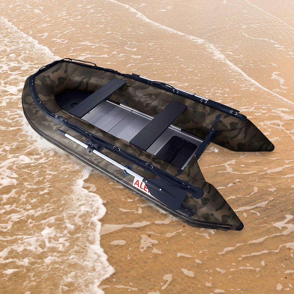 ALEKO Inflatable Boat - Aluminum Floor - 12.5 Feet - Camouflage
