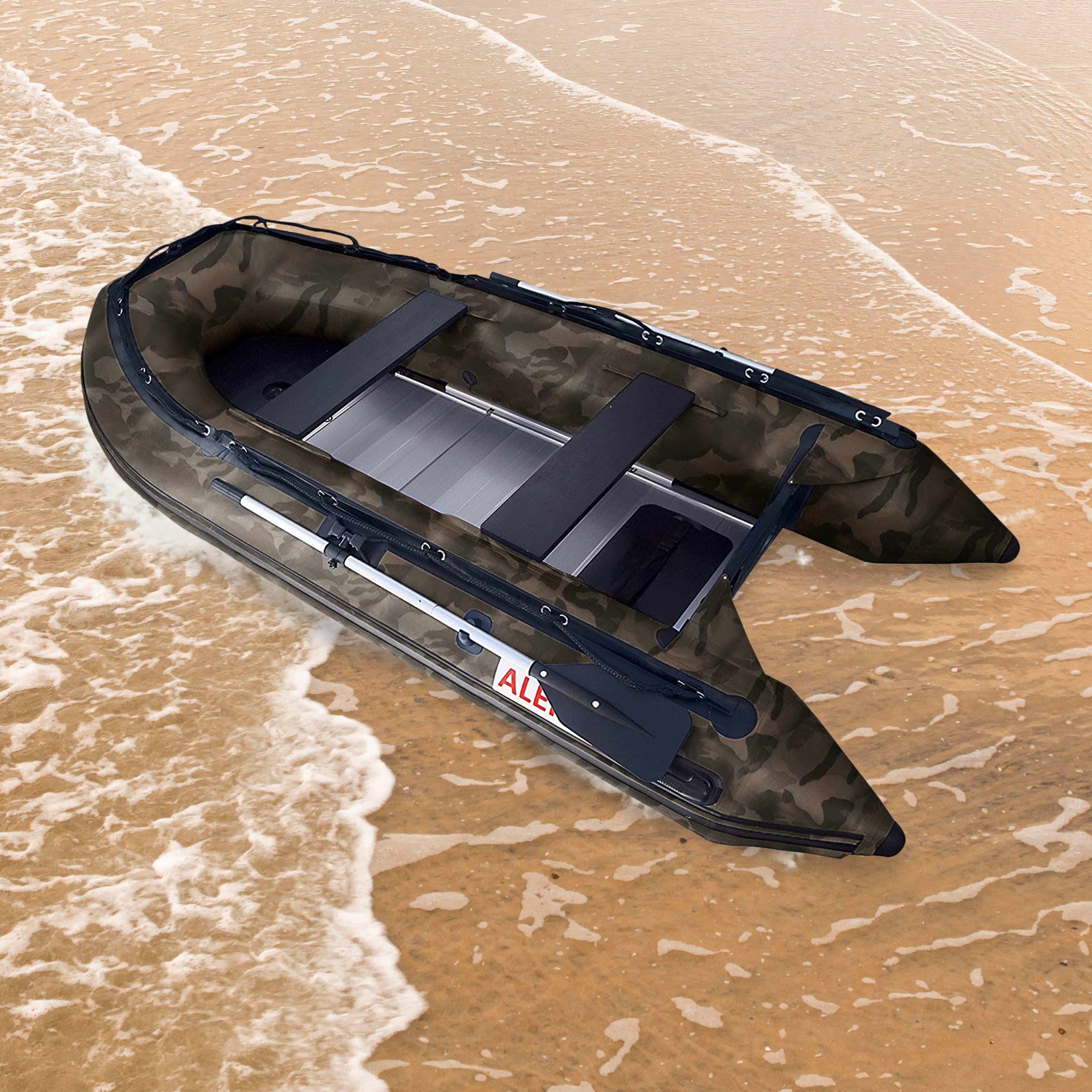 ALEKO Inflatable Boat - Aluminum Floor - 12.5 Feet - Camouflage