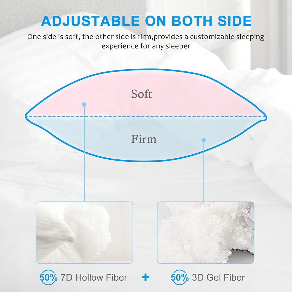 EIUE Hotel Collection Bed Pillows for Sleeping 2 Pack Queen Size, Pillows for Side and Back Sleepers,Super Soft Down Alternative Microfiber Filled Pillows,20 x 30 Inches