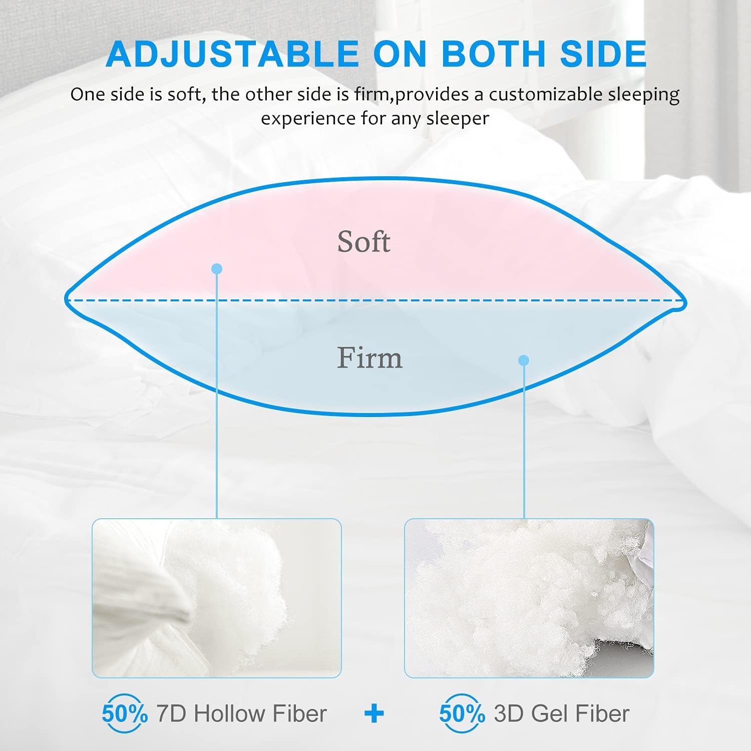 EIUE Hotel Collection Bed Pillows for Sleeping 2 Pack Queen Size, Pillows for Side and Back Sleepers,Super Soft Down Alternative Microfiber Filled Pillows,20 x 30 Inches