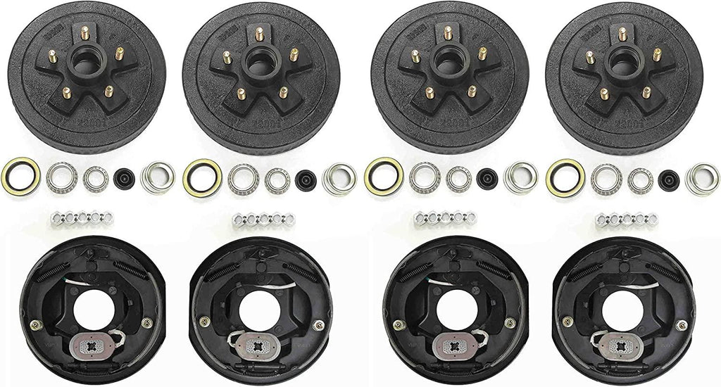 LIBRA 2 Sets Trailer 5 on 4.5" B.C. Hub Drum Kits with 10" x2-1/4 Electric Brakes for Tandem 3500 Lbs Axles