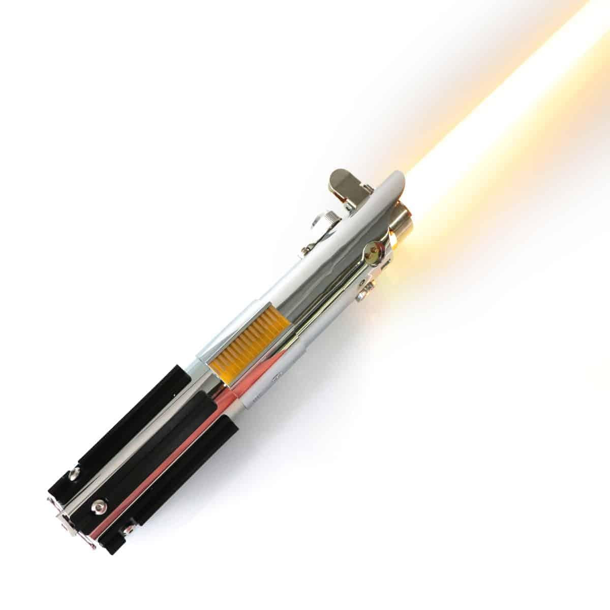 Zias ASW Graflex Neopixel Light with Xenopixel 2.0 Soundboard - Realistic Silver Aluminum Hilt Star Wars Anakin Skywalker Light - Strip LED with 12 Preset Colors and Smooth Swing Sounds