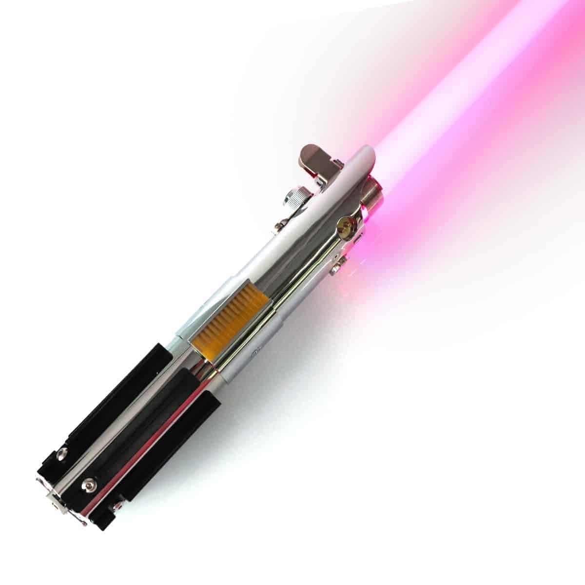 Zias ASW Graflex Neopixel Light with Xenopixel 2.0 Soundboard - Realistic Silver Aluminum Hilt Star Wars Anakin Skywalker Light - Strip LED with 12 Preset Colors and Smooth Swing Sounds