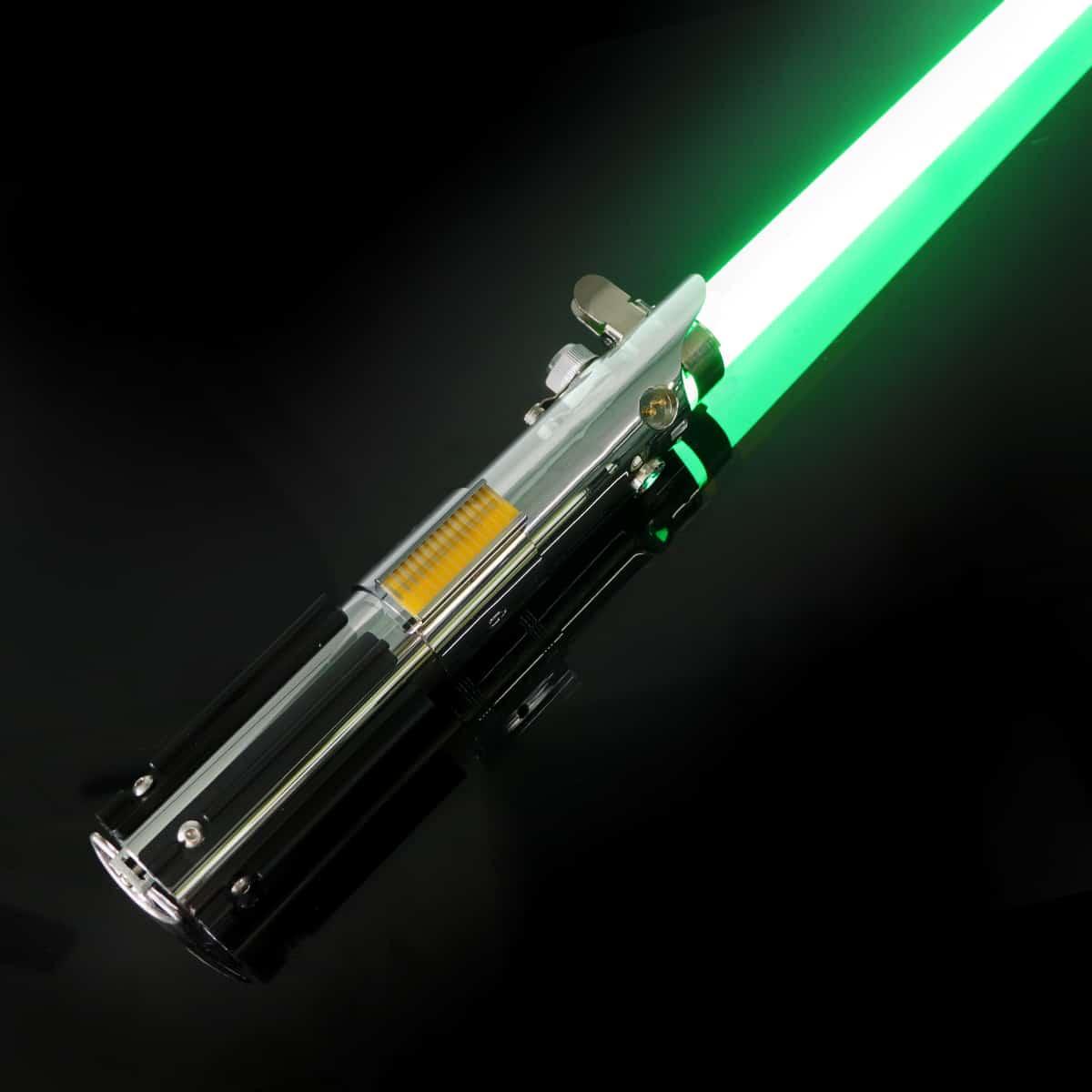 Zias ASW Graflex Neopixel Light with Xenopixel 2.0 Soundboard - Realistic Silver Aluminum Hilt Star Wars Anakin Skywalker Light - Strip LED with 12 Preset Colors and Smooth Swing Sounds