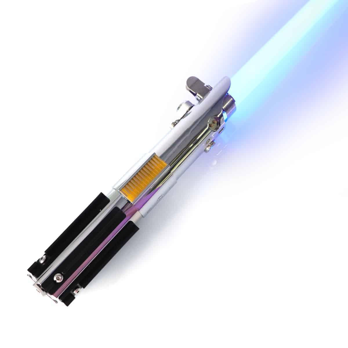 Zias ASW Graflex Neopixel Light with Xenopixel 2.0 Soundboard - Realistic Silver Aluminum Hilt Star Wars Anakin Skywalker Light - Strip LED with 12 Preset Colors and Smooth Swing Sounds