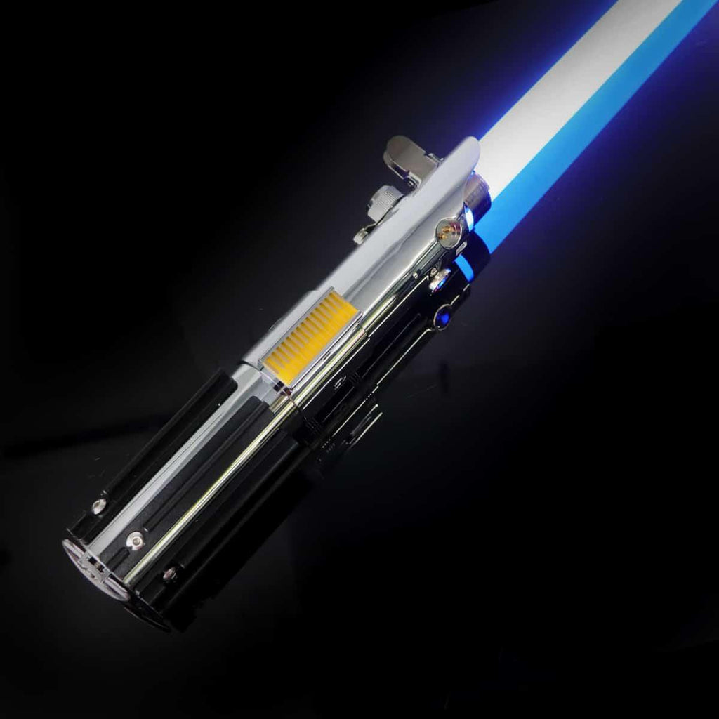 Zias ASW Graflex Neopixel Light with Xenopixel 2.0 Soundboard - Realistic Silver Aluminum Hilt Star Wars Anakin Skywalker Light - Strip LED with 12 Preset Colors and Smooth Swing Sounds