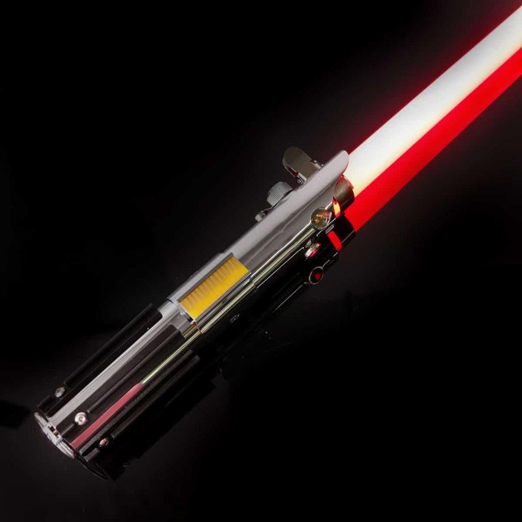 Zias ASW Graflex Neopixel Light with Xenopixel 2.0 Soundboard - Realistic Silver Aluminum Hilt Star Wars Anakin Skywalker Light - Strip LED with 12 Preset Colors and Smooth Swing Sounds