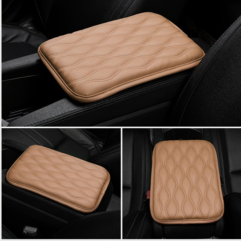 1PC Leather Car Armrest Mat, Universal Interior Auto Armrests StoraBox Mats Dust-proof Cushion Cover Armrest Waterproof Protector