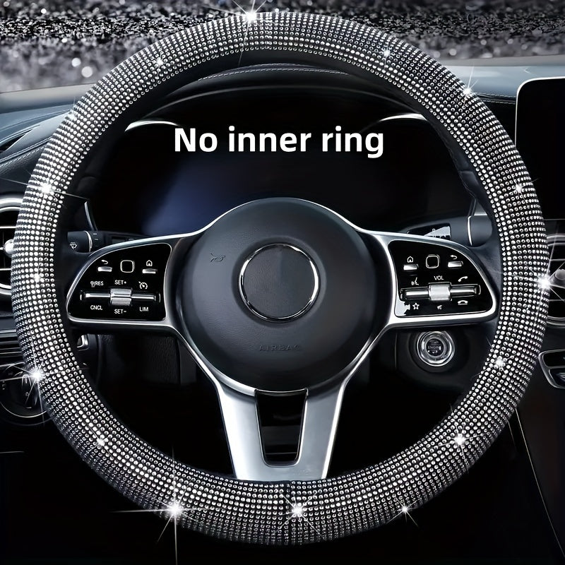 Sparkle And Shine: Universal Artificial Diamond Car Steering Wheel Cover Set