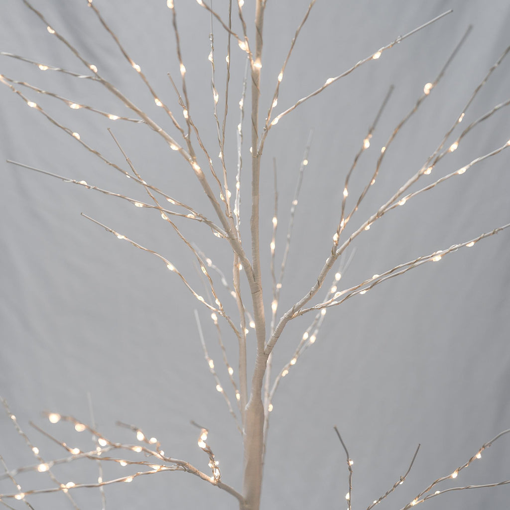 SYNGAR 4/5/6 Ft Pre-lit Artificial Christmas Birch Tree Pack of 3 for Home, Festival, Party, Christmas Decoration, Indoor and Outdoor Use, Warm White