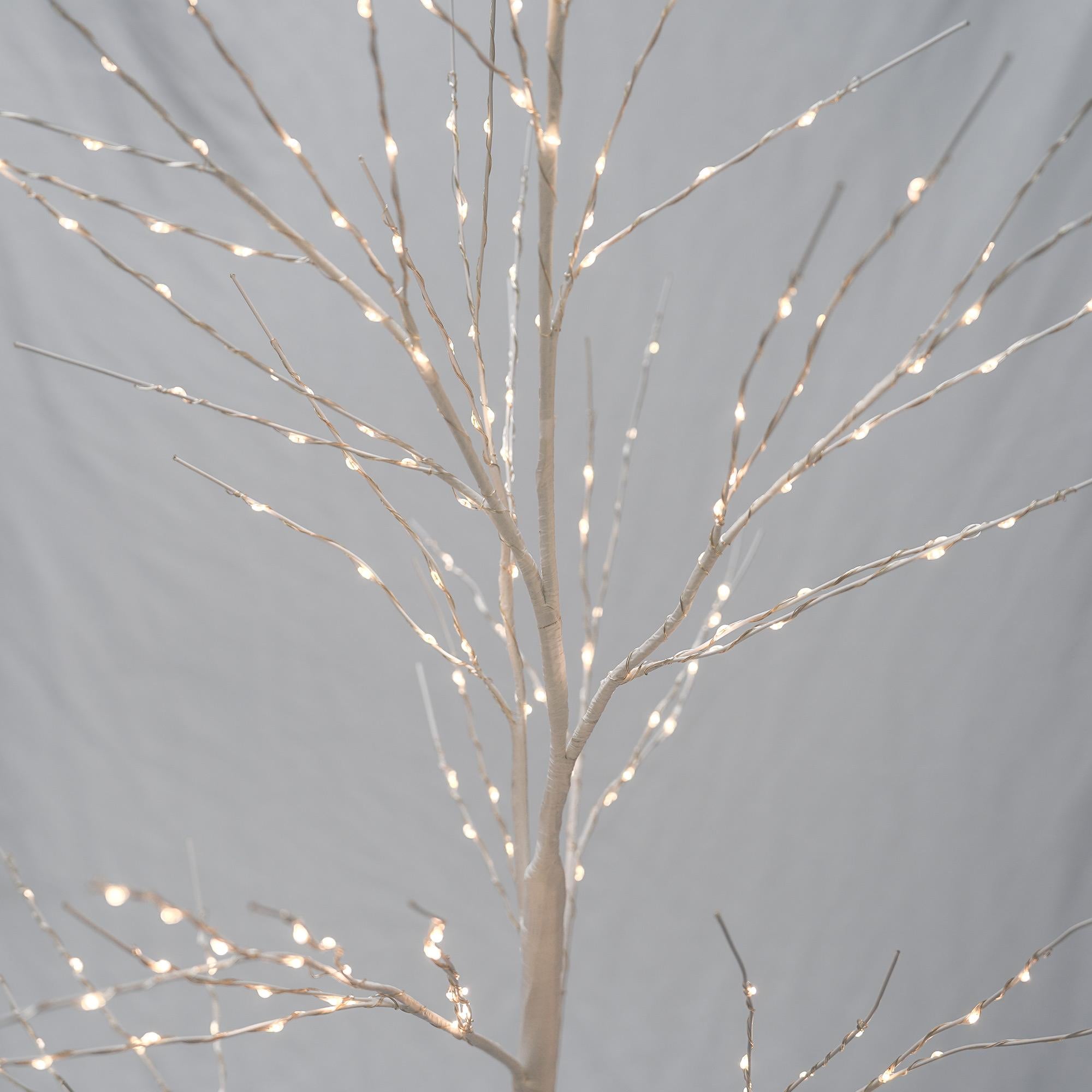 SYNGAR 4/5/6 Ft Pre-lit Artificial Christmas Birch Tree Pack of 3 for Home, Festival, Party, Christmas Decoration, Indoor and Outdoor Use, Warm White