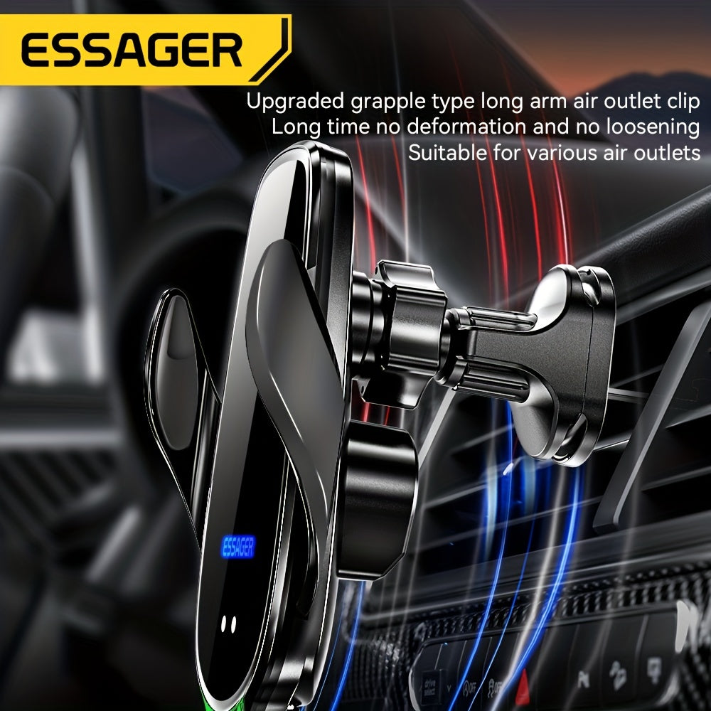 Essager Qi 15W Wireless Charger Car Phone Holder In Car Air Vent Mount For  14 13 12 X Pro Max Xiaomi Fast Charging Car Accessories, Office Accessories, School Supplies, Perfect Gift For Christmas Birthday