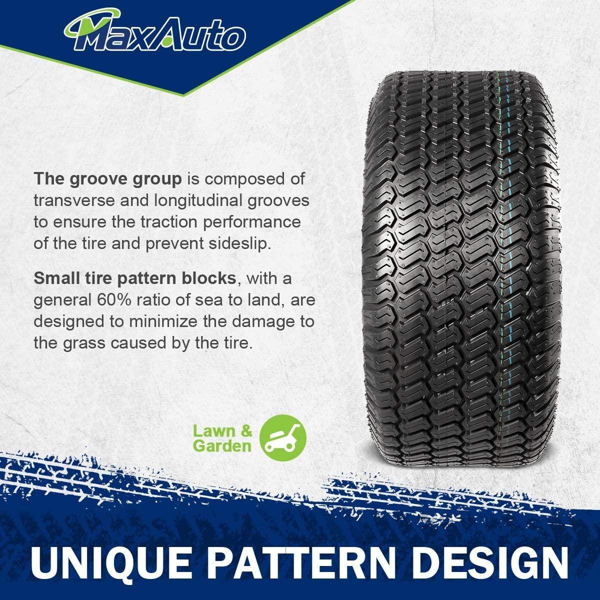 MaxAuto 18X7.50-8 18x7.5x8 Turf Saver Lawn Mower Tire 4PR, Set of 2