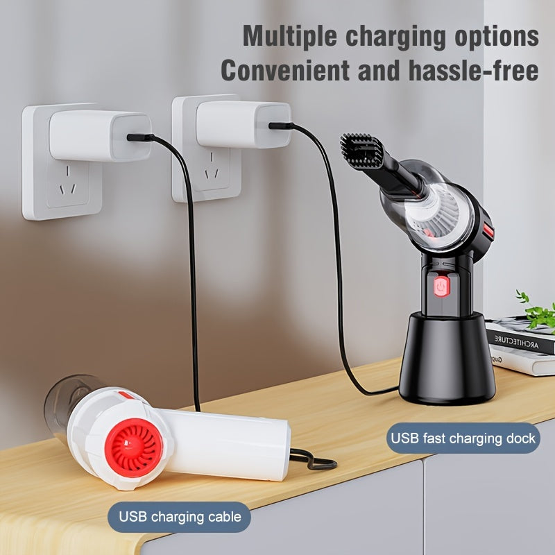 Cordless Vacuum Cleaner, Handheld Rechargeable Car Vacuum Charging Dock, Strong Suction Portable Mini Vacuum, Wet Dry Vacuum Cleaner For Car Home