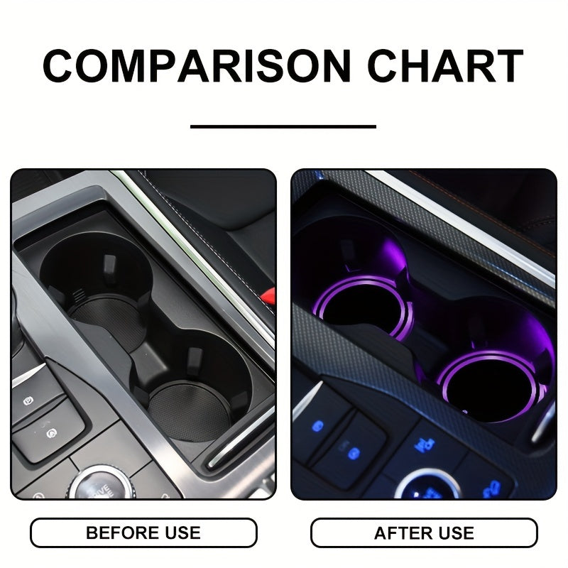 Light Up Your Car With Colorful Smart Luminous Water Coaster Atmosphere Lights!