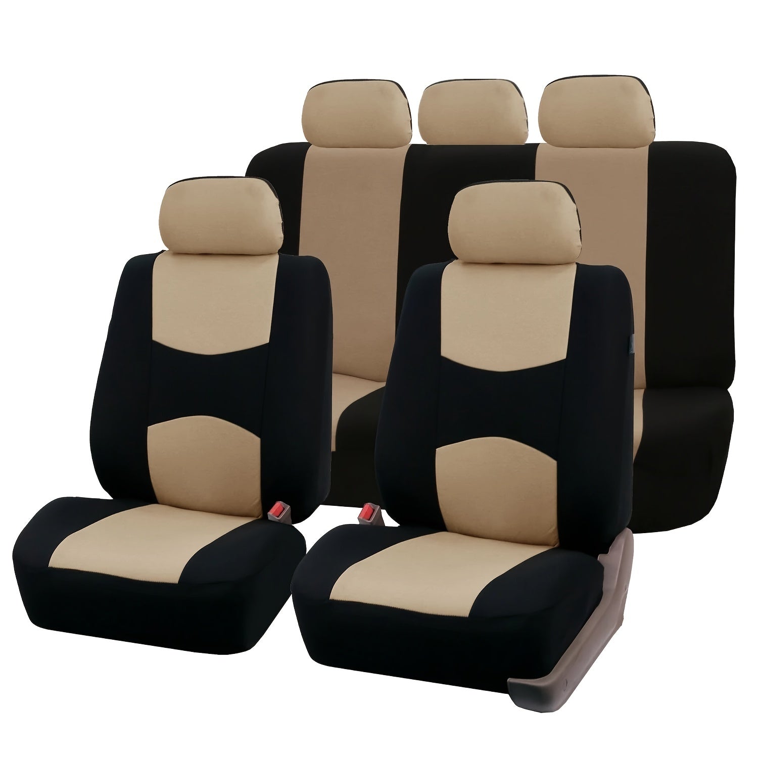Car Seat Cover, 2mm Spon5 Seats Full Set Car Seat Cover Universal Multi-color Flat Model 9pcs Set