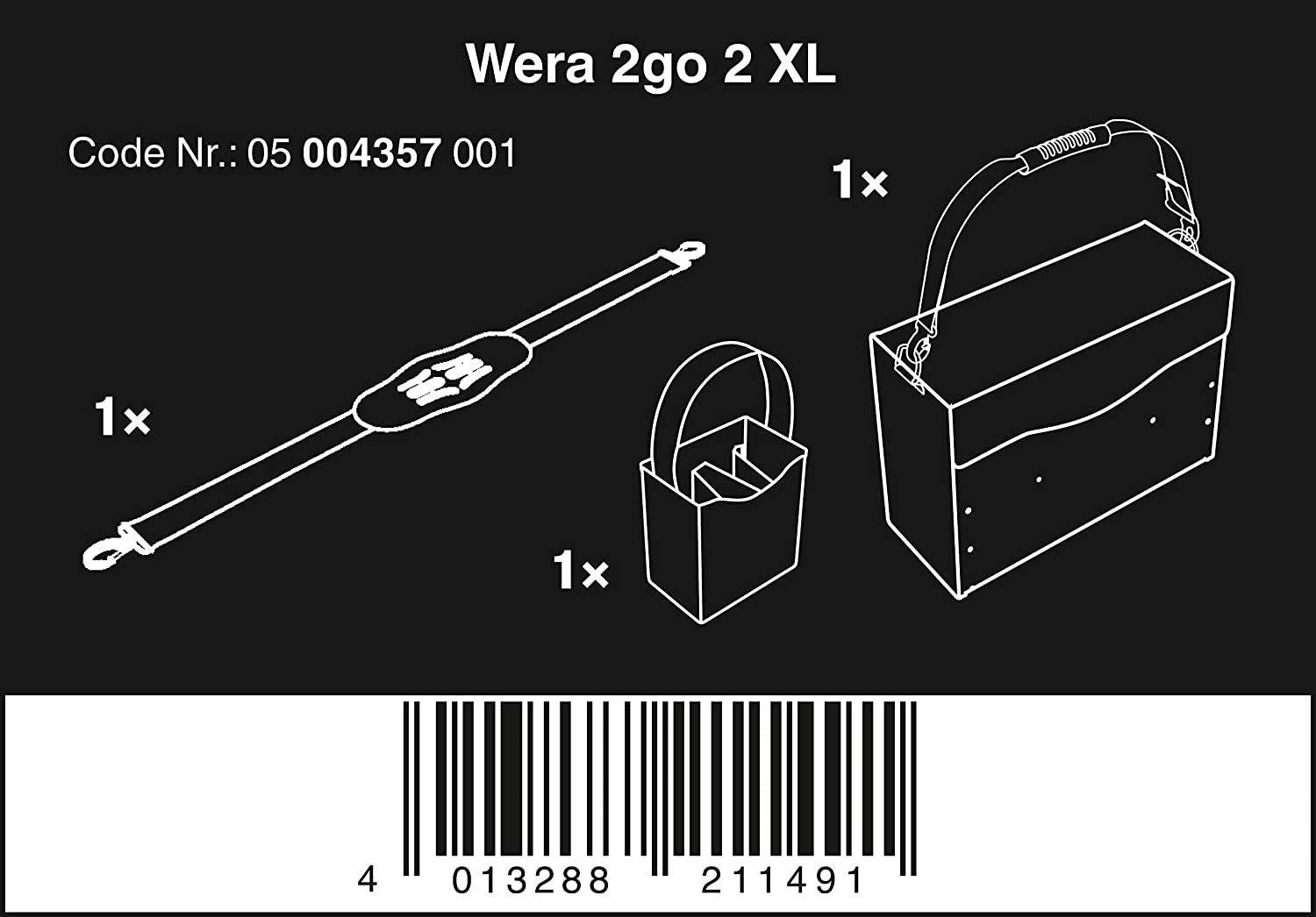 W05004357001 Tool Container, Black, 2go 2 XL (W2go 2 XL)