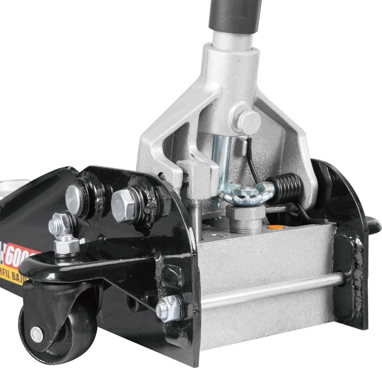 Torin T83505W Blackjack Hydraulic Low Profile Steel Racing Floor Jack with Single Piston  Lift Pump, 3 Ton (6,000 lb) Capacity, Black