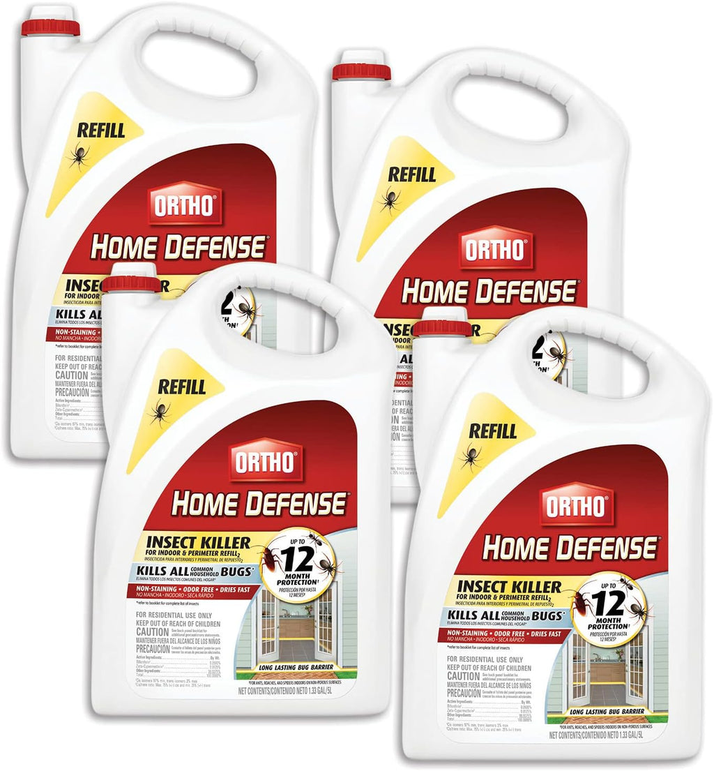 Ortho Home Defense Insect Killer for Indoor &amp; Perimeter Refill 2, 1.33 gal., 4-pack