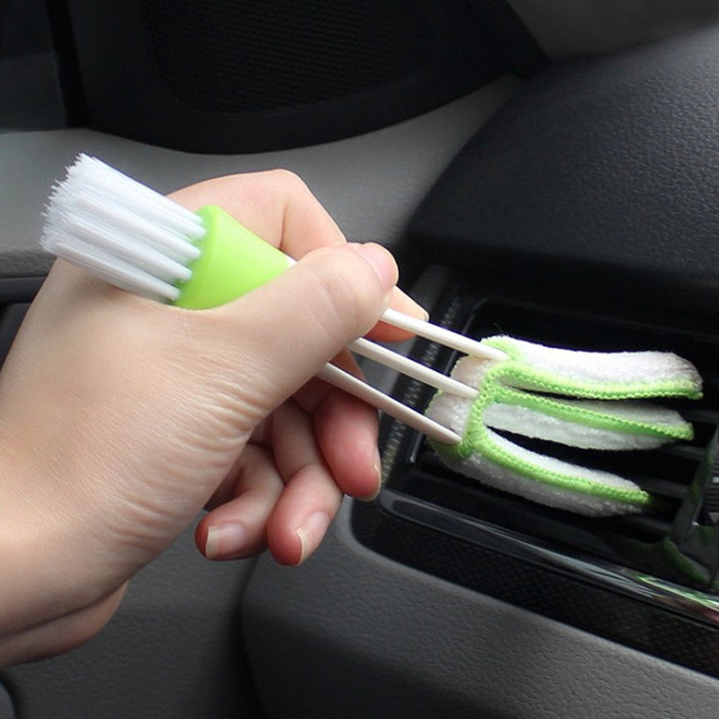 2-in-1 Air Conditioning Outlet Vent Brush Internal Cleaning Tools Interior Multi-purpose Dust Cleaner For Car