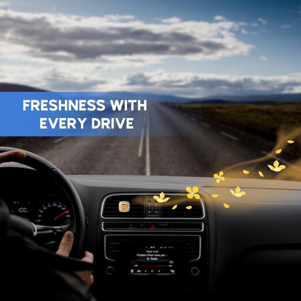 Air Jungles French Osmanthus Scent Car Air Freshener Clip, 6 Car Freshener Vent Clips, 4ml Each, Long Lasting Air Freshener for Car, Up to 180 Days Car Refresher Odor Eliminator