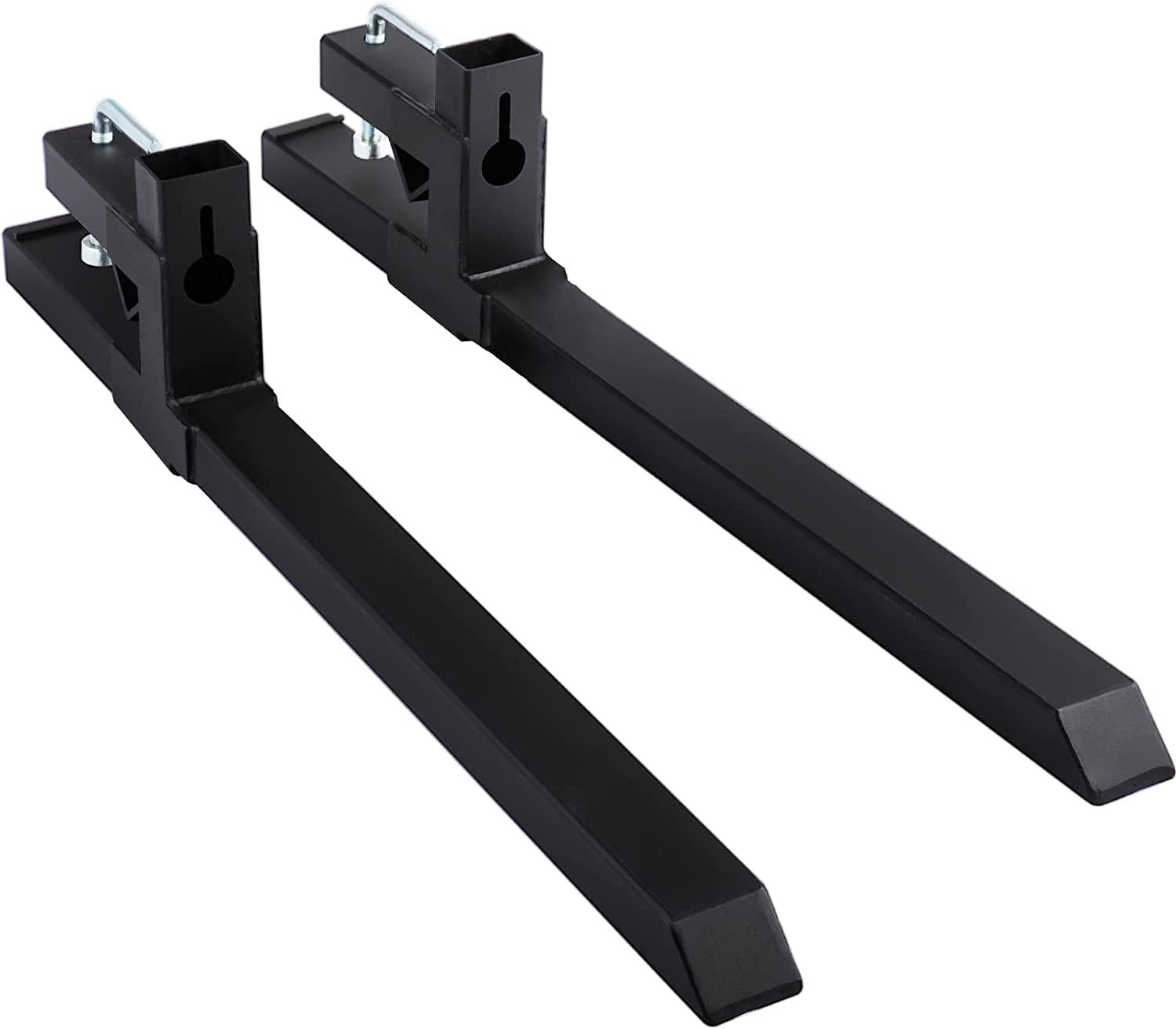 Mophorn Pallet Forks 30" 1500 Lbs Max, Clamp On Tractor Bucket Forks 43" Total Length, Heavy Duty Front Loader Forks, Fork Attachment for Skid Steer,Loader Bucket