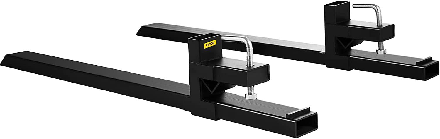 Mophorn Pallet Forks 42.9" 4000 Lbs Max, Clamp On Tractor Bucket Forks 58.7" Total Length, Heavy Duty Front Loader Forks, Fork Attachment for Skid Steer,Loader Bucket